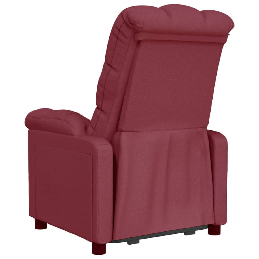 Fauteuil verstelbaar stof wijnrood