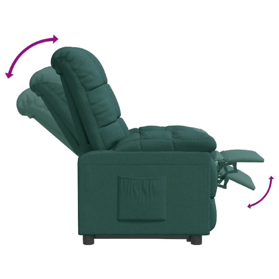 Fauteuil verstelbaar stof donkergroen