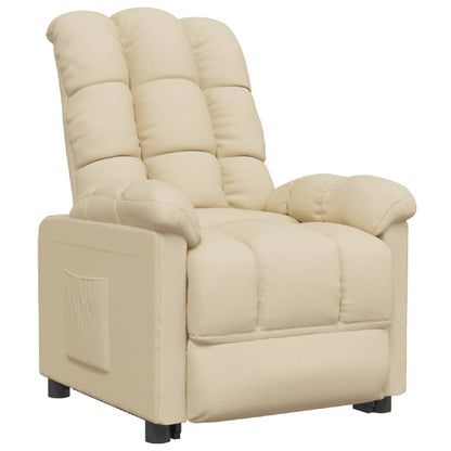 Fauteuil verstelbaar stof crèmekleurig