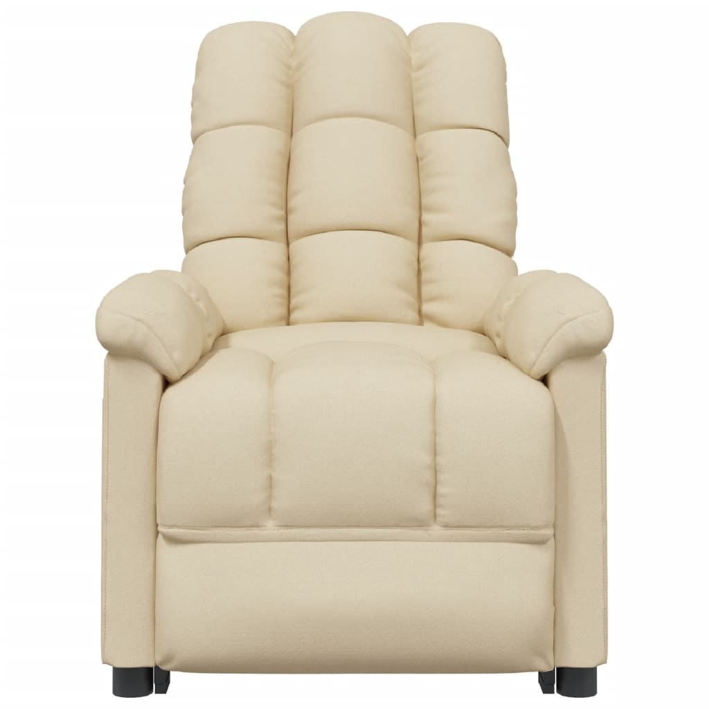 Fauteuil verstelbaar stof crèmekleurig