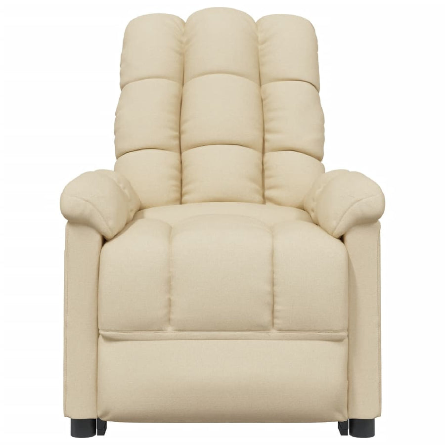 Fauteuil verstelbaar stof crèmekleurig