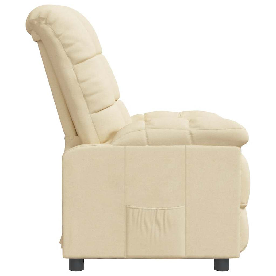 Fauteuil verstelbaar stof crèmekleurig