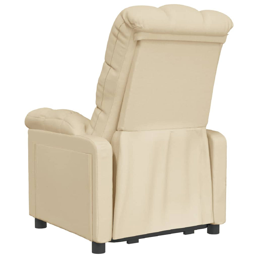Fauteuil verstelbaar stof crèmekleurig