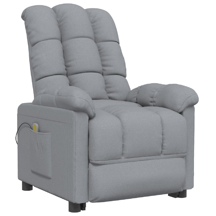 Massagestoel stof lichtgrijs
