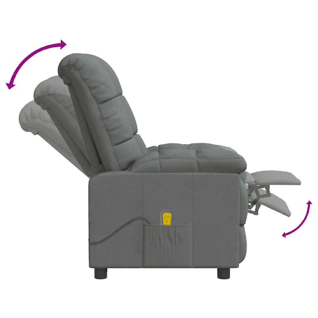 Massagestoel stof donkergrijs