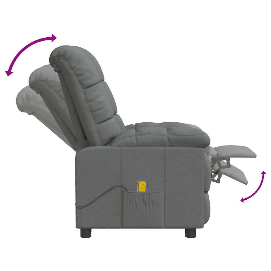 Massagestoel stof donkergrijs
