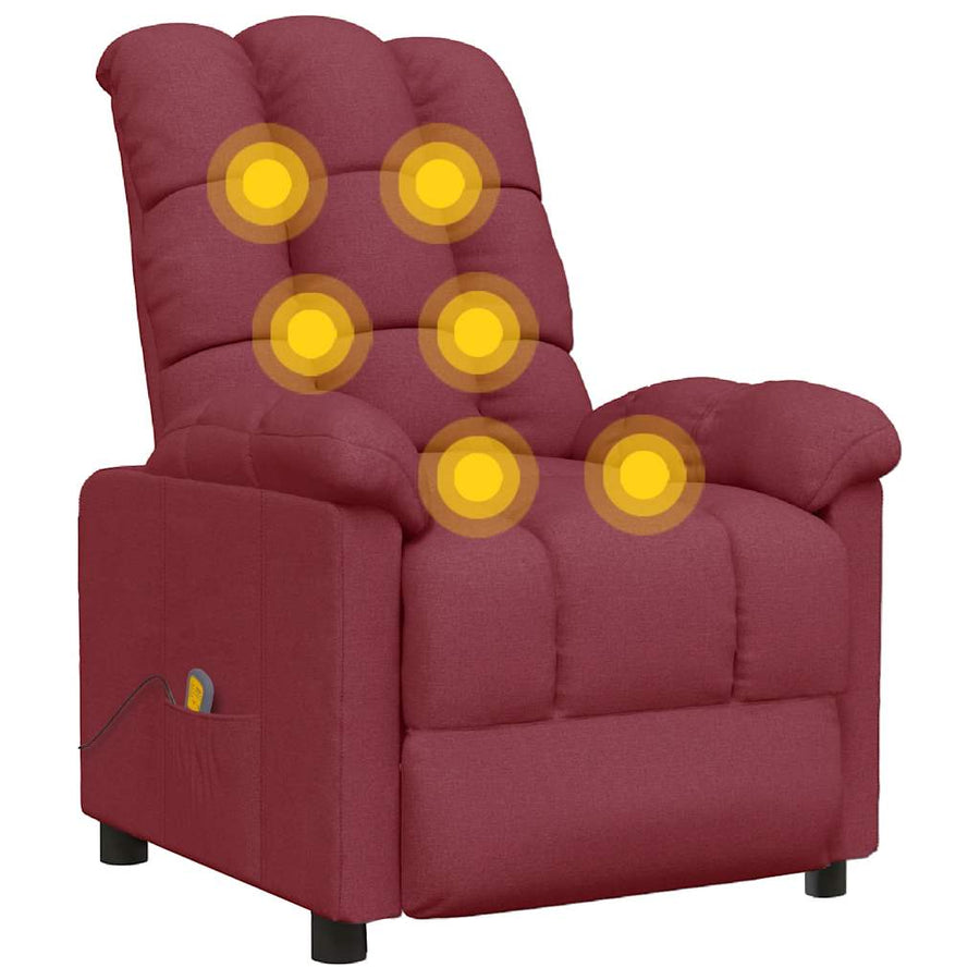 Massagestoel stof wijnrood