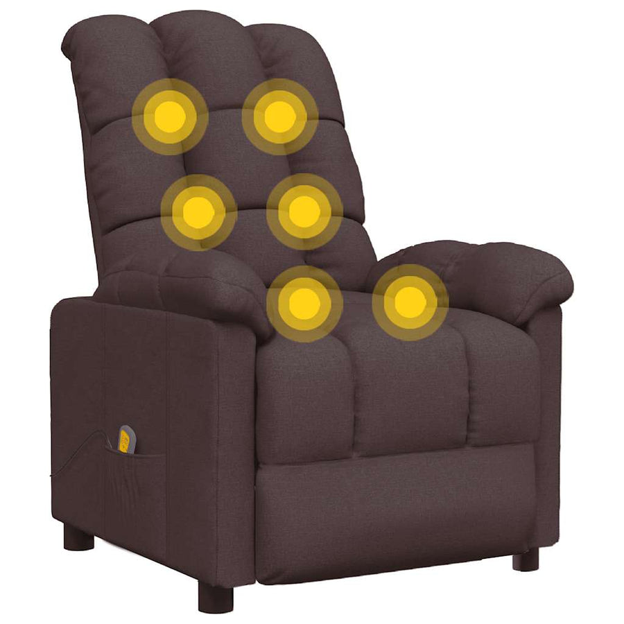 Massagestoel stof donkerbruin
