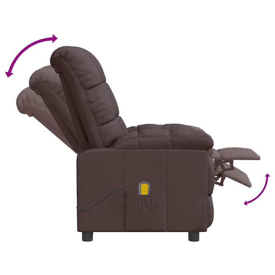 Massagestoel stof donkerbruin