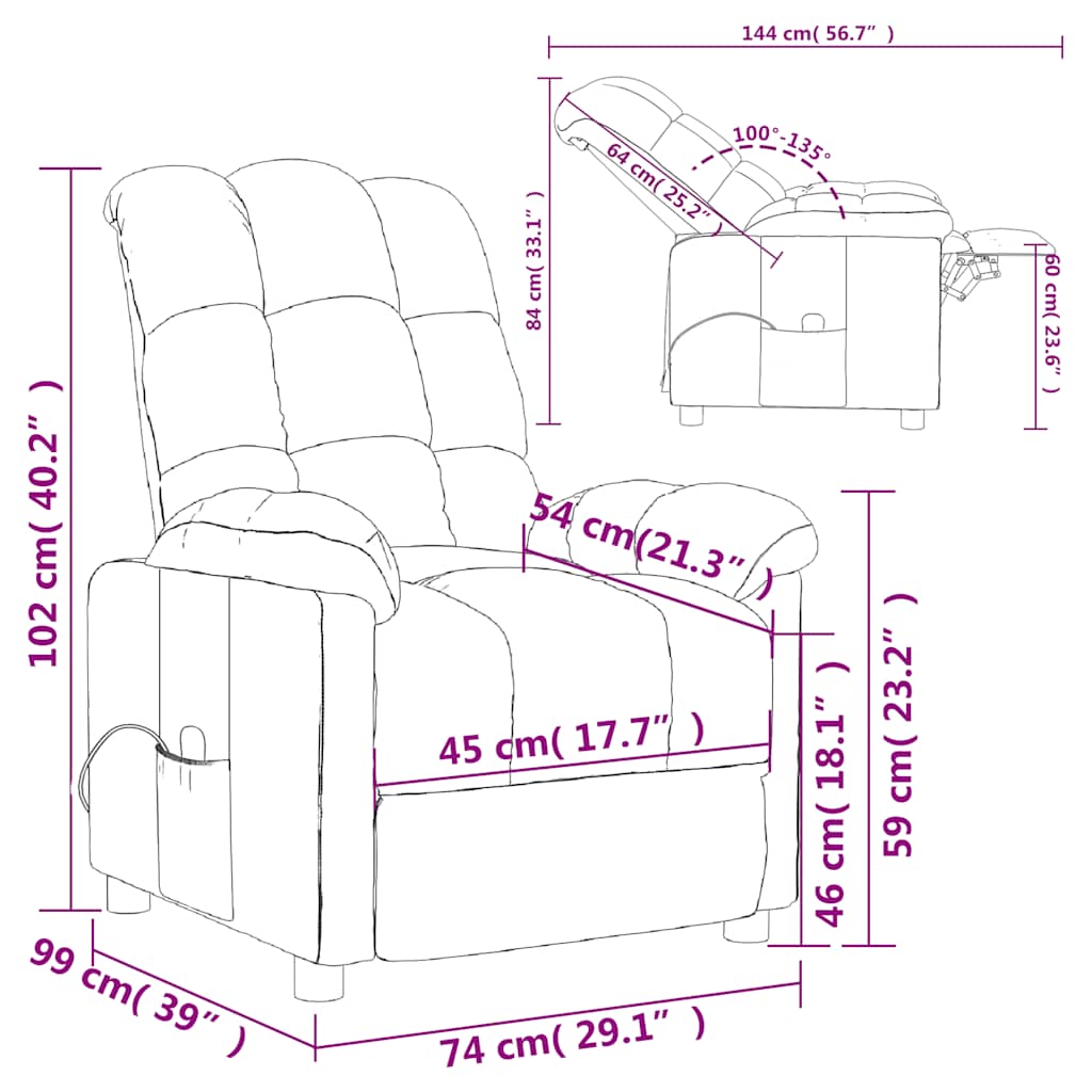 Massagestoel stof taupe