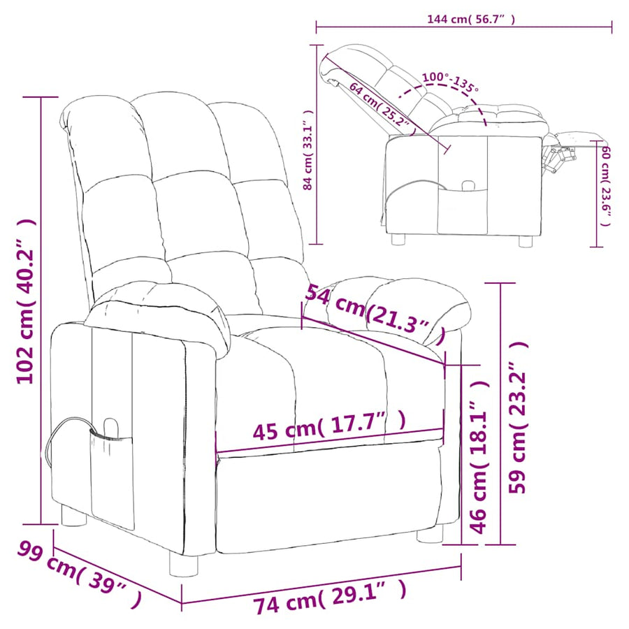 Massagestoel stof taupe