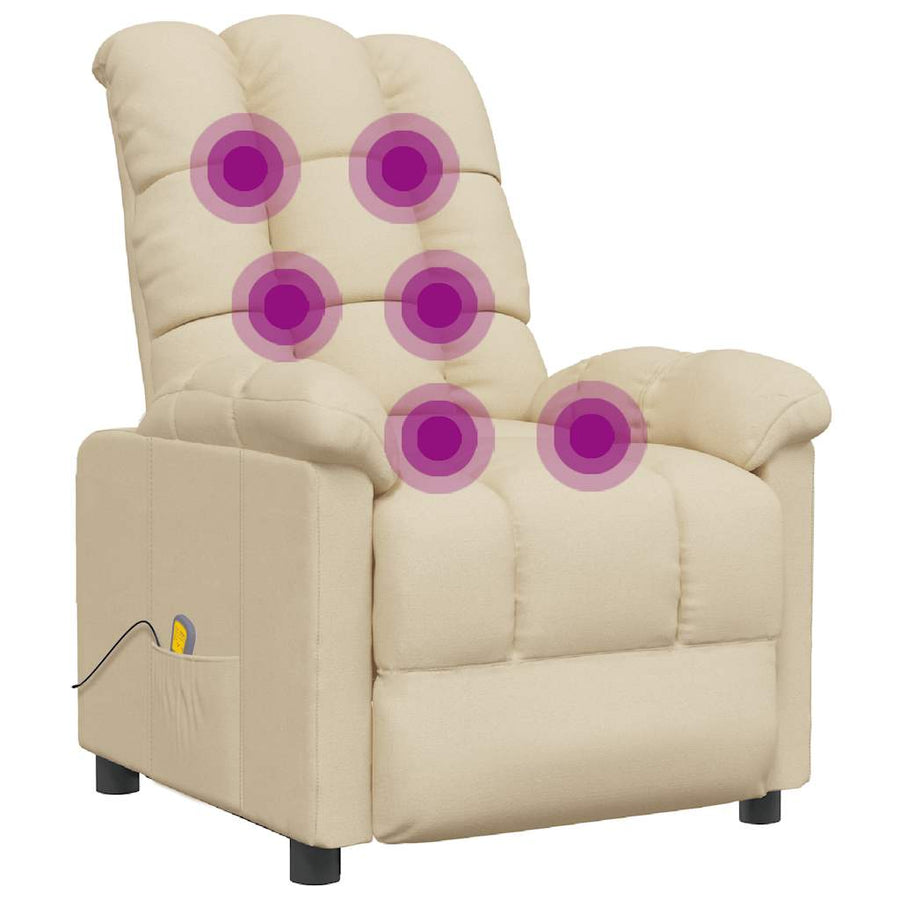 Massagestoel stof crèmekleurig