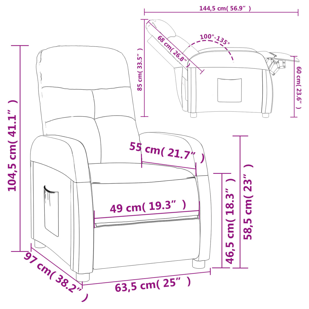 Fauteuil Verstelbaar Stof Taupe 1