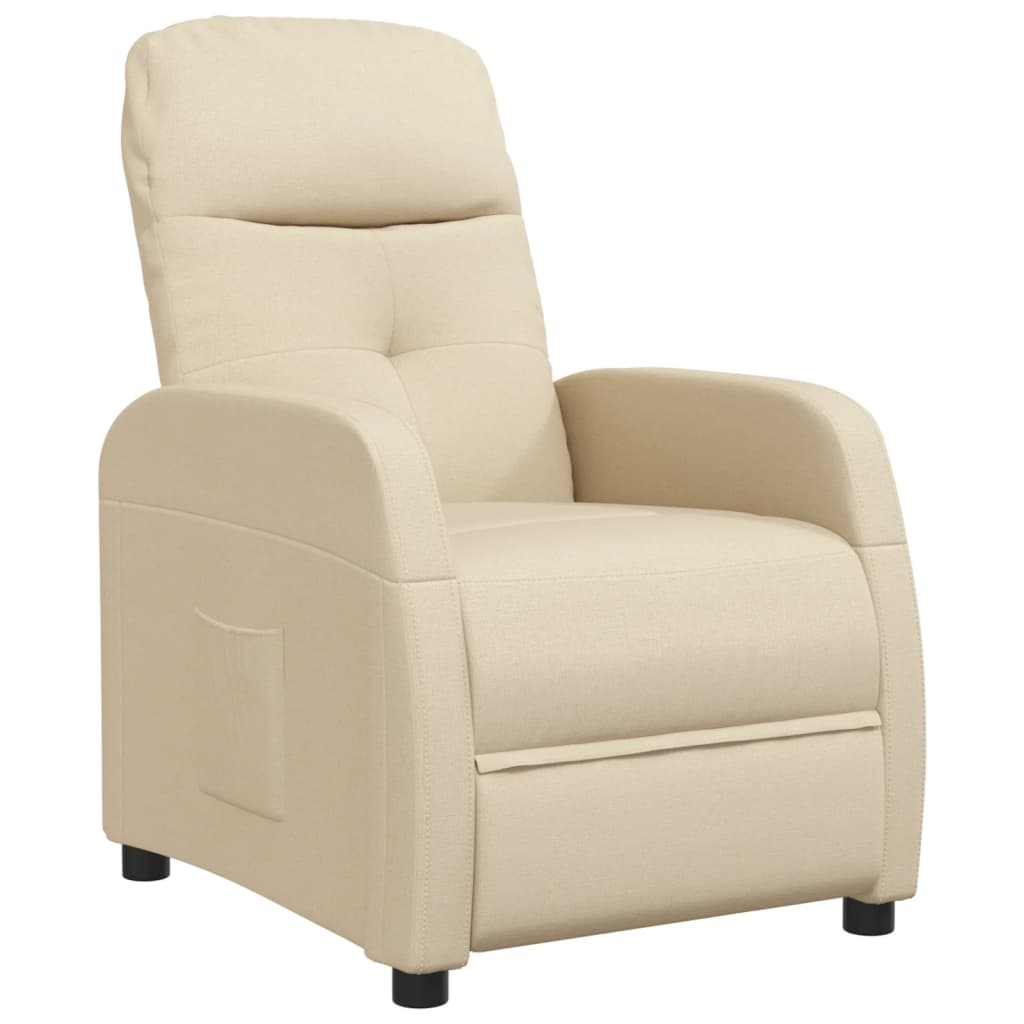 Fauteuil verstelbaar stof crèmekleurig