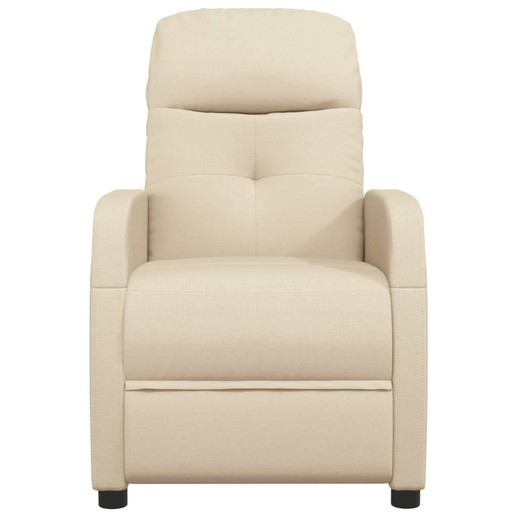 Fauteuil verstelbaar stof crèmekleurig