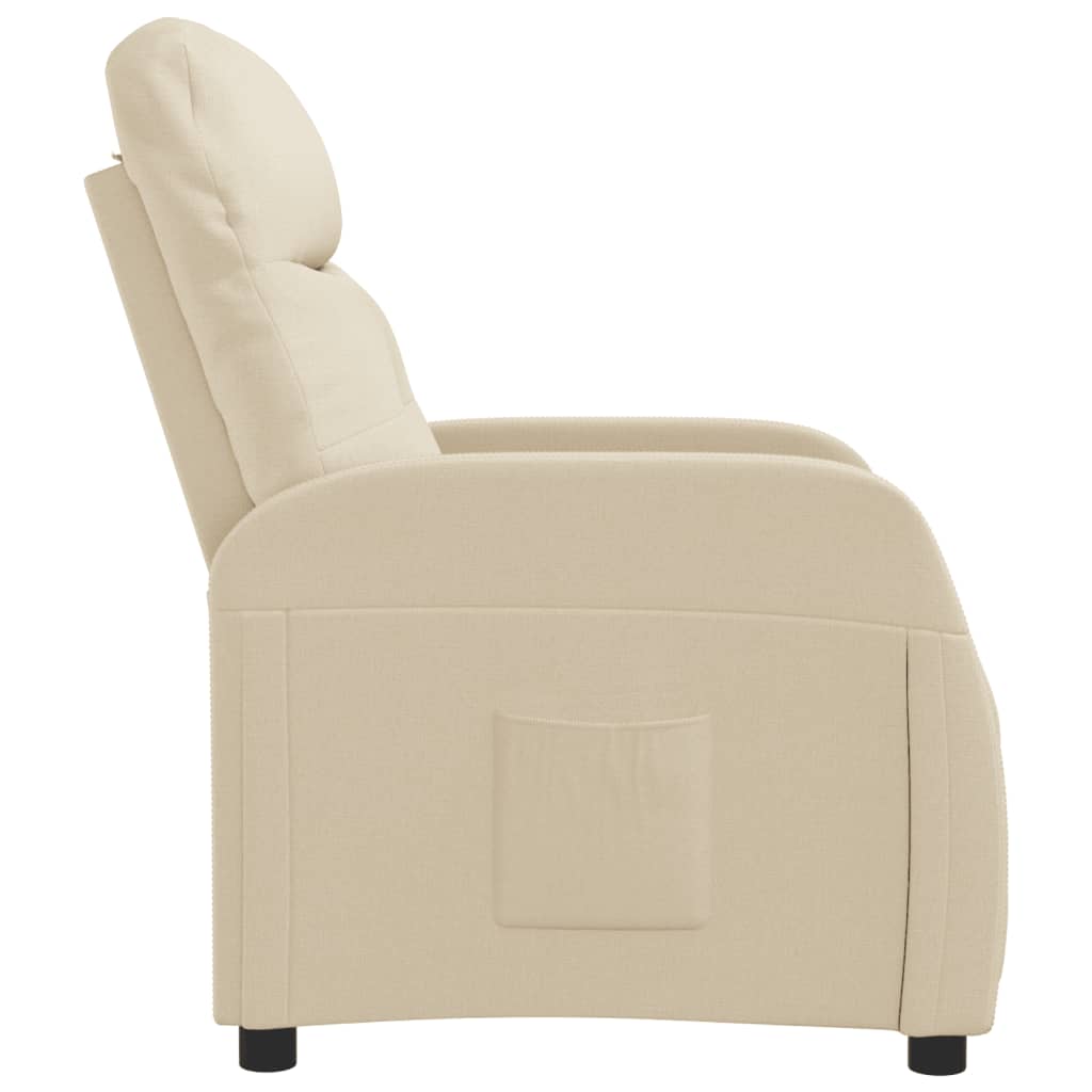 Fauteuil verstelbaar stof crèmekleurig