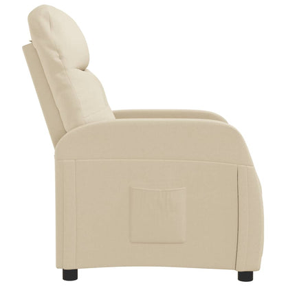 Fauteuil verstelbaar stof crèmekleurig