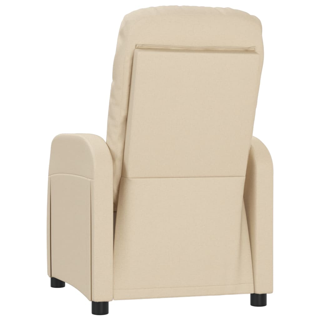 Fauteuil verstelbaar stof crèmekleurig