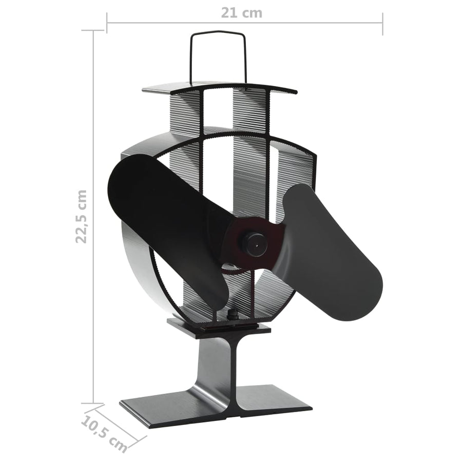 Kachelventilator Met 2 Vinnen Zwart 21 x 10,5 x 22,5 cm (2 vinnen)