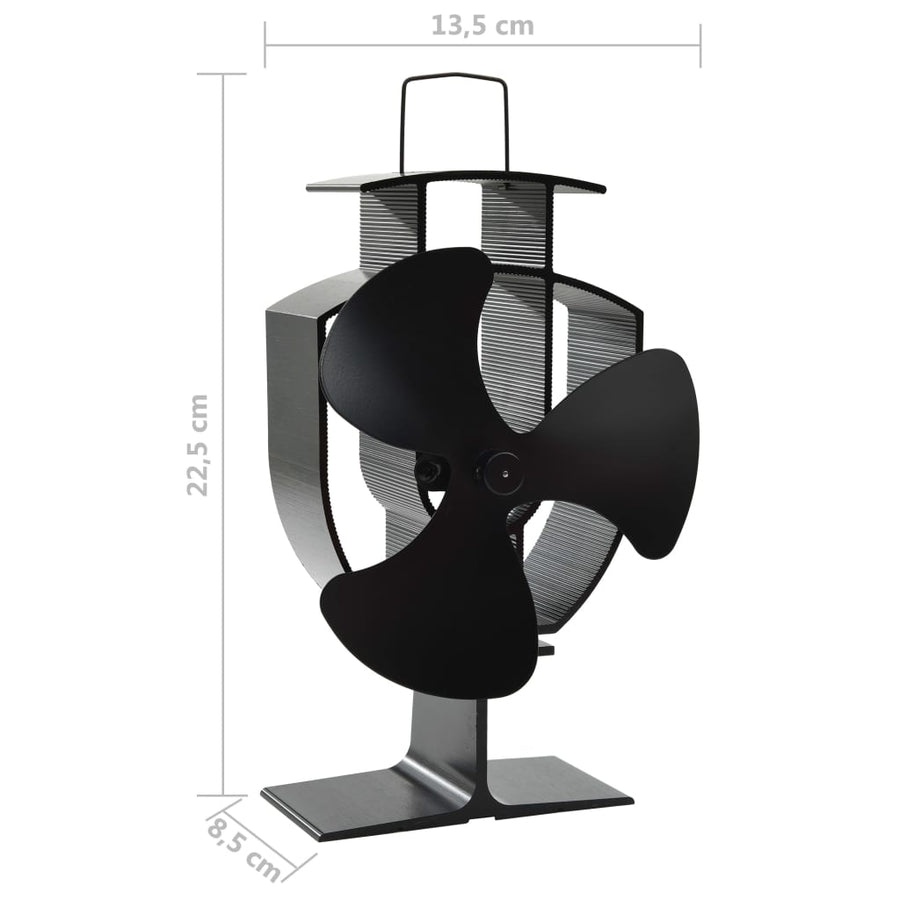 Kachelventilator Met 3 Vinnen Zwart 13.5 x 8,5 x 22,5 cm (3 vinnen)
