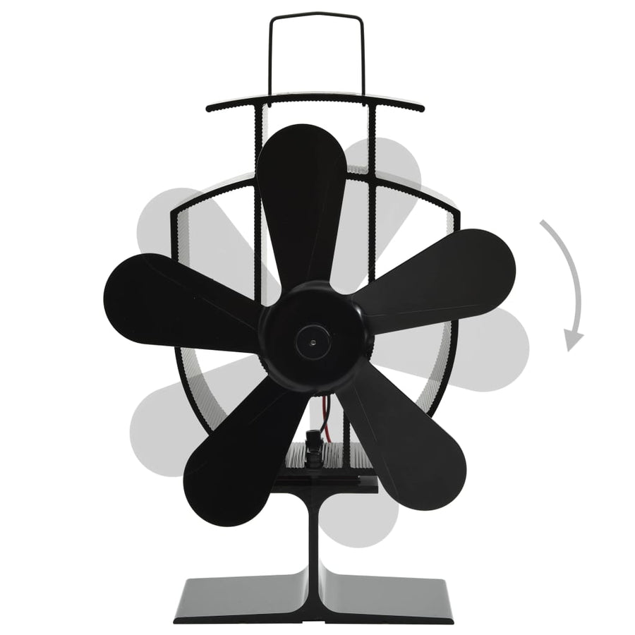 Kachelventilator Met 5 Vinnen Zwart 16,5 x 8 x 22,5 cm (5 vinnen)