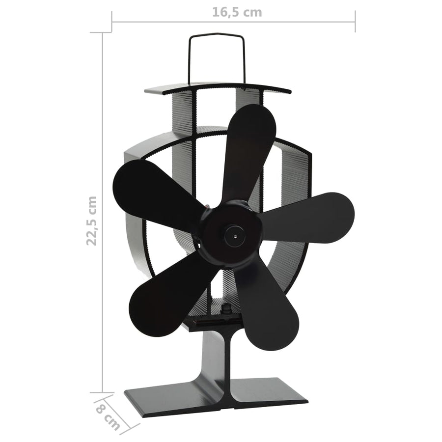 Kachelventilator Met 5 Vinnen Zwart 16,5 x 8 x 22,5 cm (5 vinnen)