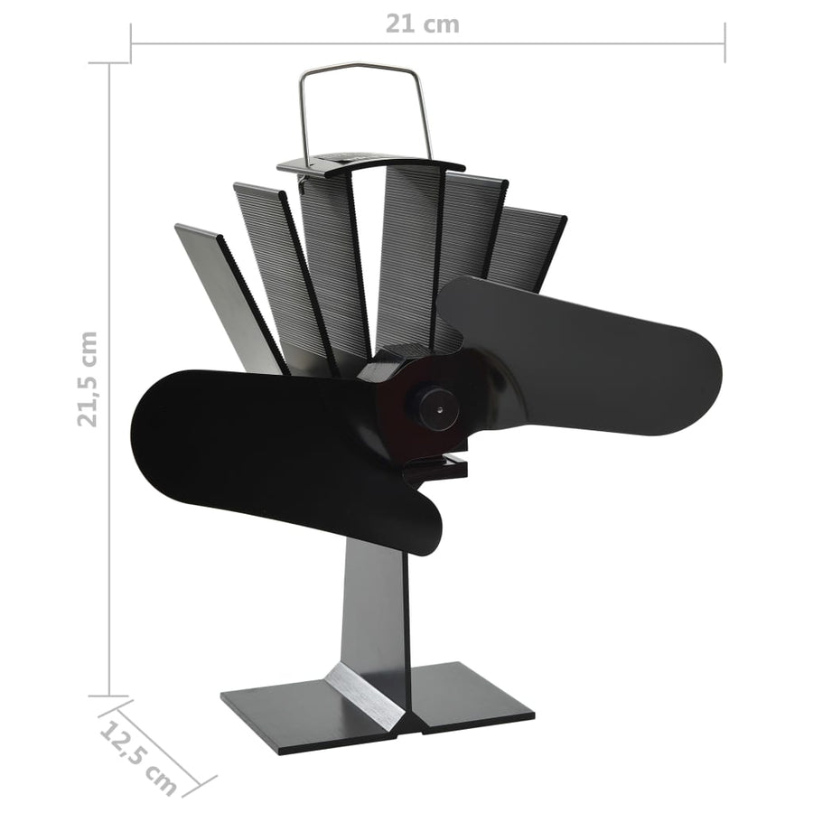 Kachelventilator Met 2 Vinnen Zwart 21 x 12,5 x 21,5 cm (2 vinnen)
