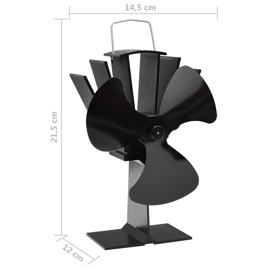 Kachelventilator Met 3 Vinnen Zwart 14,5 x 12 x 21,5 cm (3 vinnen)