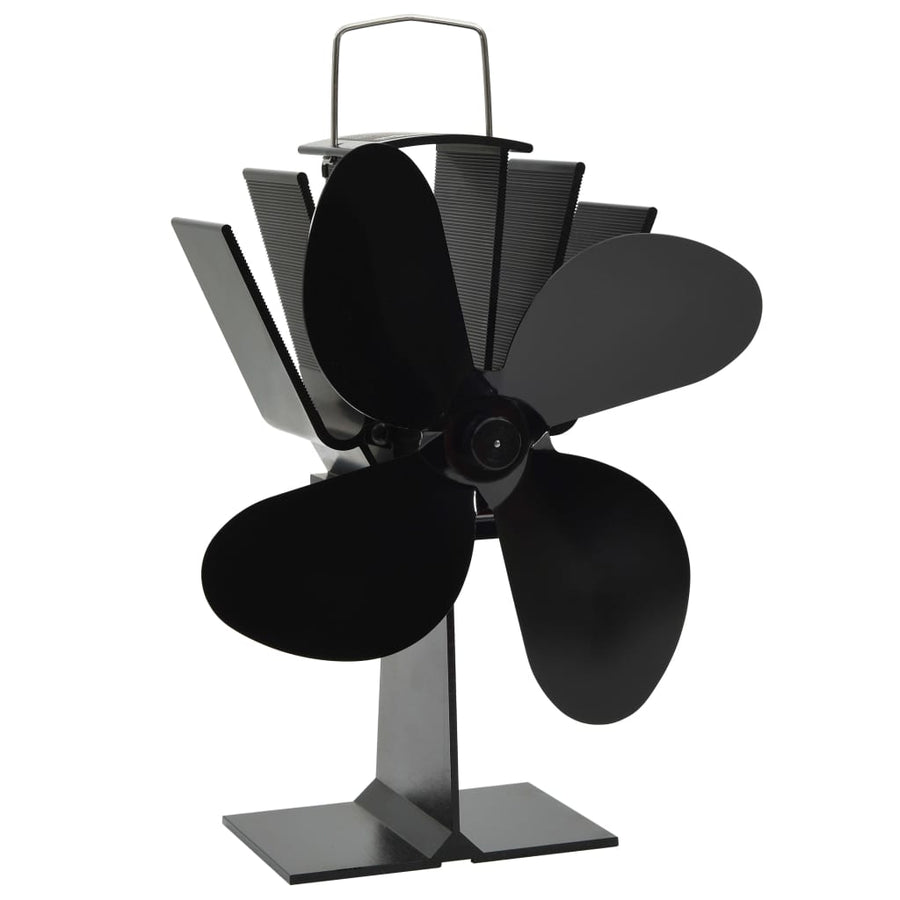 Kachelventilator Met 4 Vinnen Zwart 18 x 11,5 x 21,5 cm (4 vinnen)
