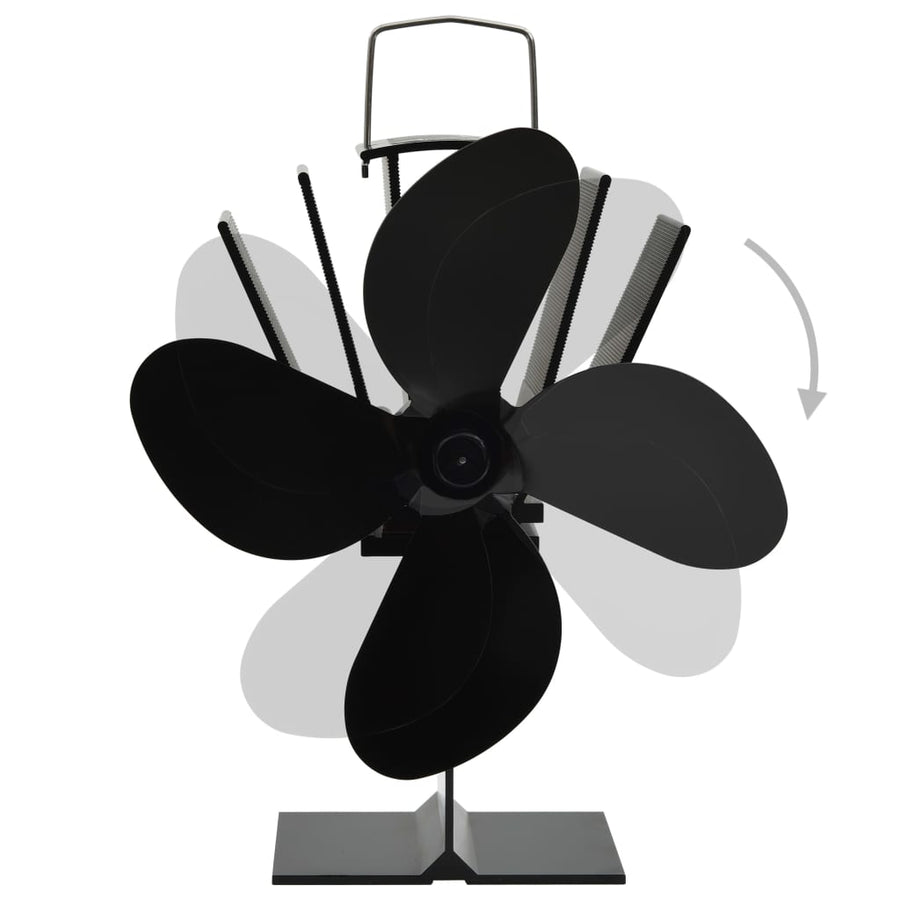 Kachelventilator Met 4 Vinnen Zwart 18 x 11,5 x 21,5 cm (4 vinnen)