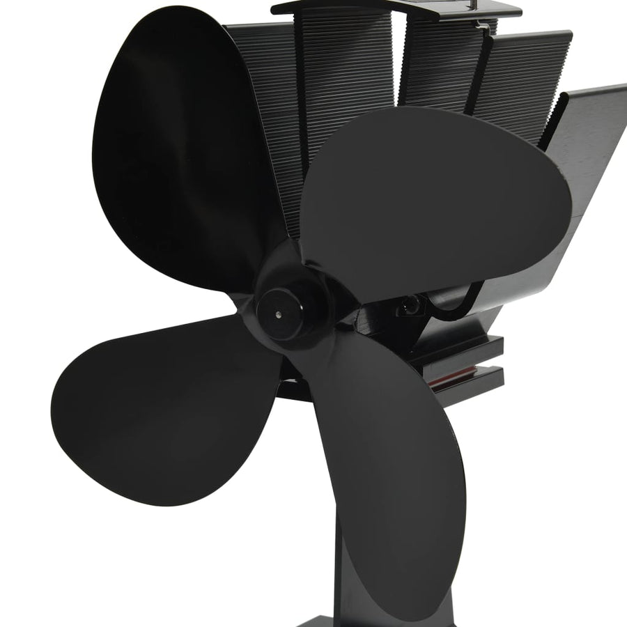 Kachelventilator Met 4 Vinnen Zwart 18 x 11,5 x 21,5 cm (4 vinnen)