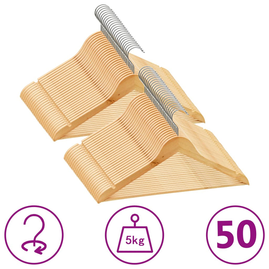 -Delige Kledinghangerset Anti-Slip Hardhout 50 Bruin
