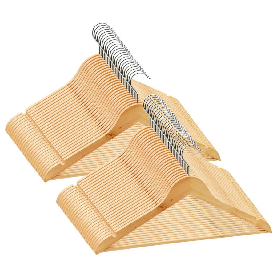 -Delige Kledinghangerset Anti-Slip Hardhout 50 Bruin