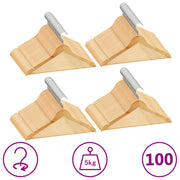 Kleerhangers 100 stuks anti-slip hardhout