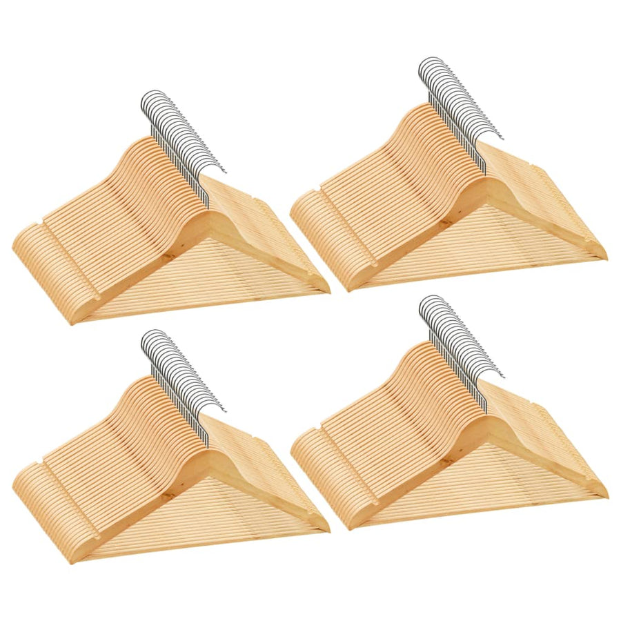 -Delige Kledinghangerset Anti-Slip Hardhout 100 Bruin