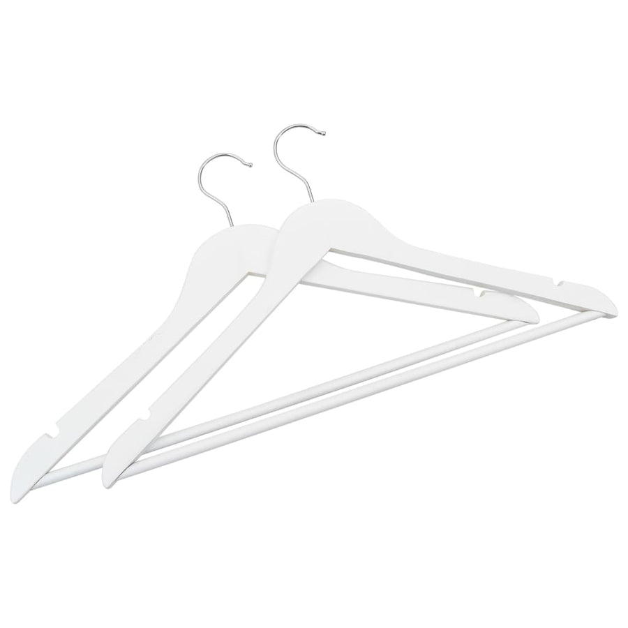 -Delige Kledinghangerset Anti-Slip Hardhout 20 Wit