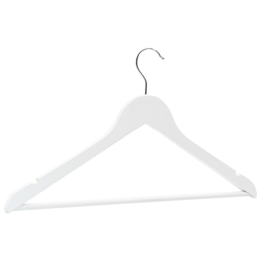 -Delige Kledinghangerset Anti-Slip Hardhout 20 Wit