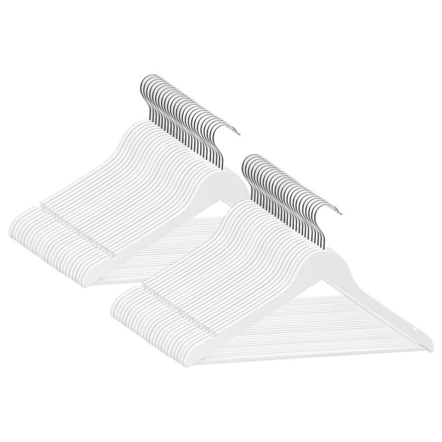 -Delige Kledinghangerset Anti-Slip Hardhout 50 Wit
