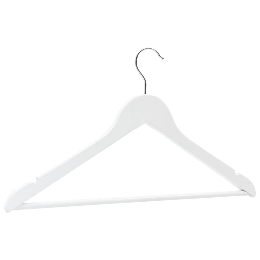 -Delige Kledinghangerset Anti-Slip Hardhout 50 Wit