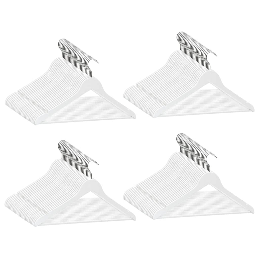 -Delige Kledinghangerset Anti-Slip Hardhout 100 Wit