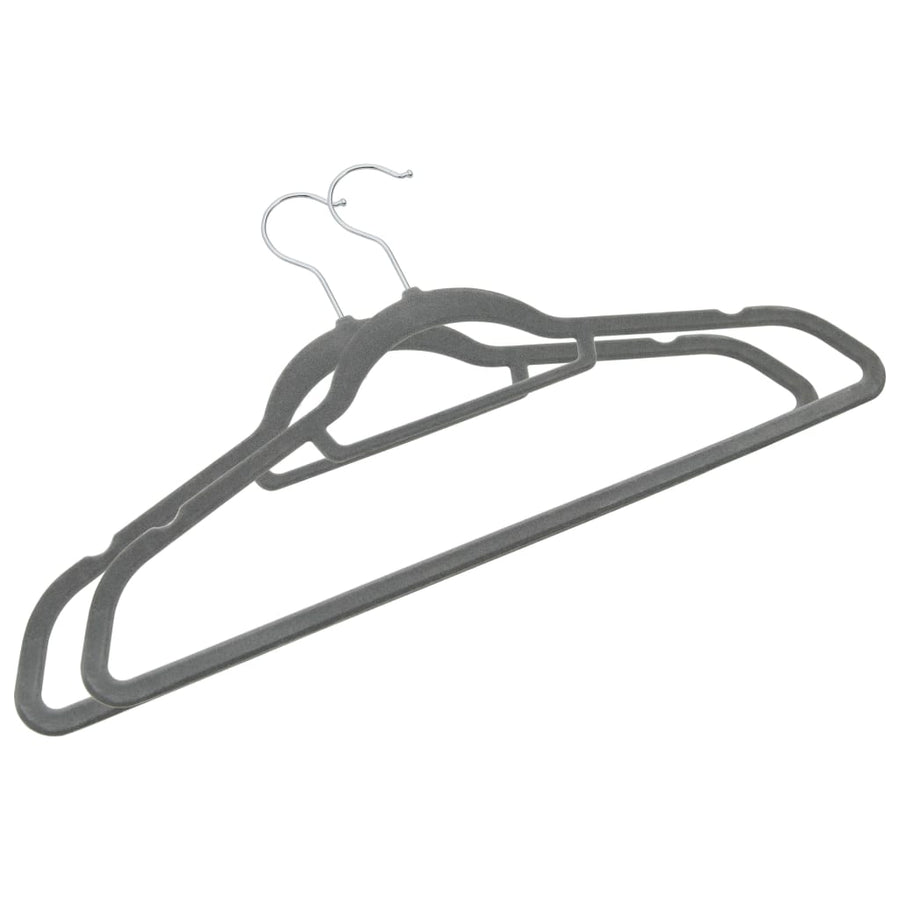 -Delige Kledinghangerset Anti-Slip Fluweel 20 Grijs