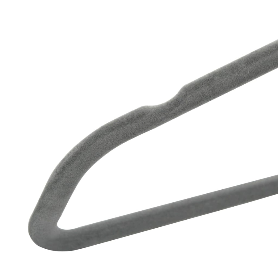 -Delige Kledinghangerset Anti-Slip Fluweel 20 Grijs