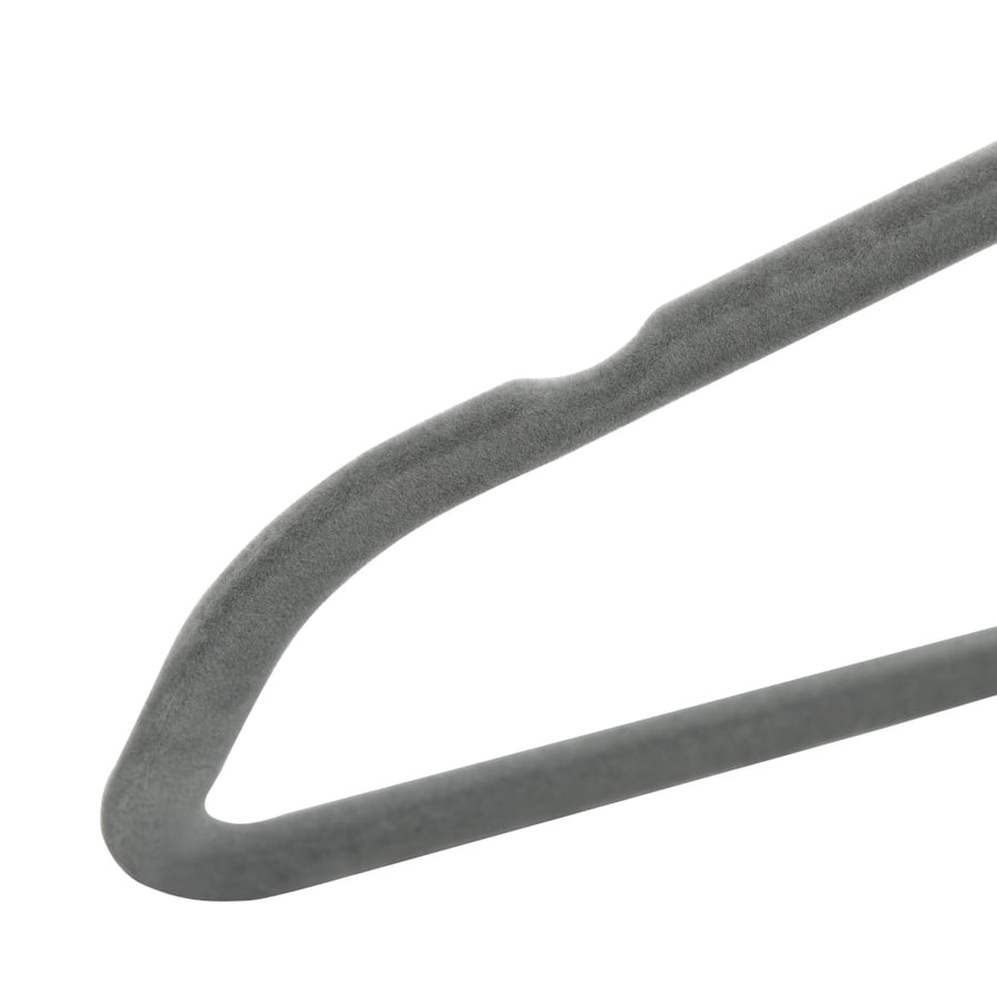 -Delige Kledinghangerset Anti-Slip Fluweel 50 Grijs