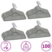 Kleerhangers 100 stuks anti-slip fluweel grijs