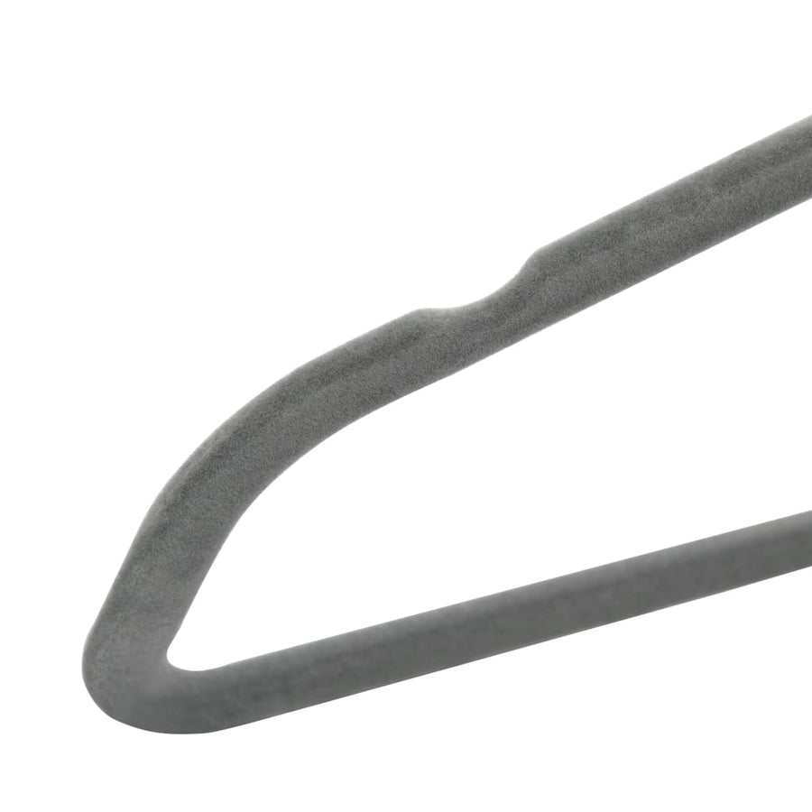 -Delige Kledinghangerset Anti-Slip Fluweel 100 Grijs