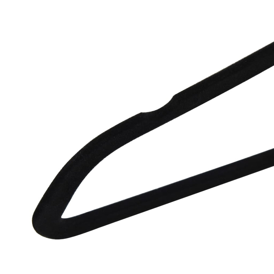 -Delige Kledinghangerset Anti-Slip Fluweel 20 Zwart