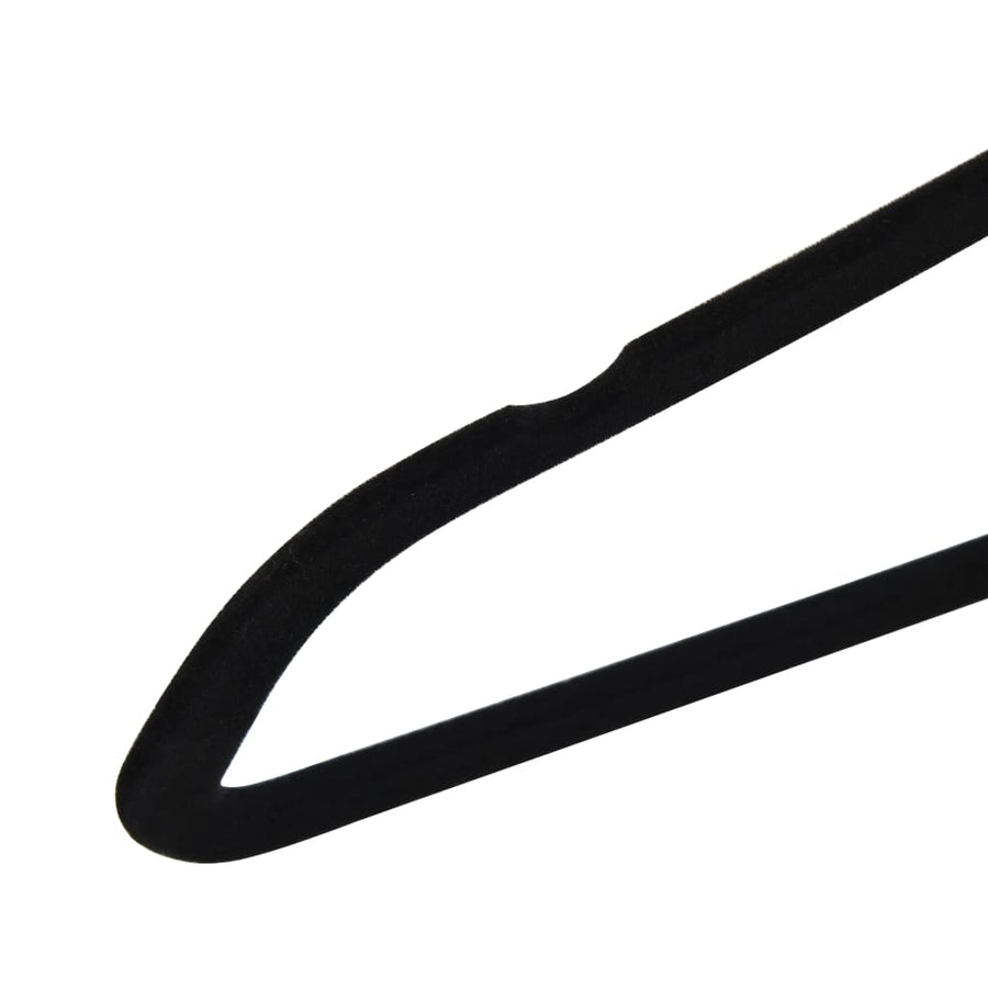 -Delige Kledinghangerset Anti-Slip Fluweel 100 Zwart