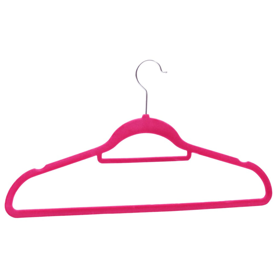 -Delige Kledinghangerset Anti-Slip Fluweel 20 Roze