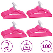 Kledinghangers 100 stuks fluweel roze anti-slip