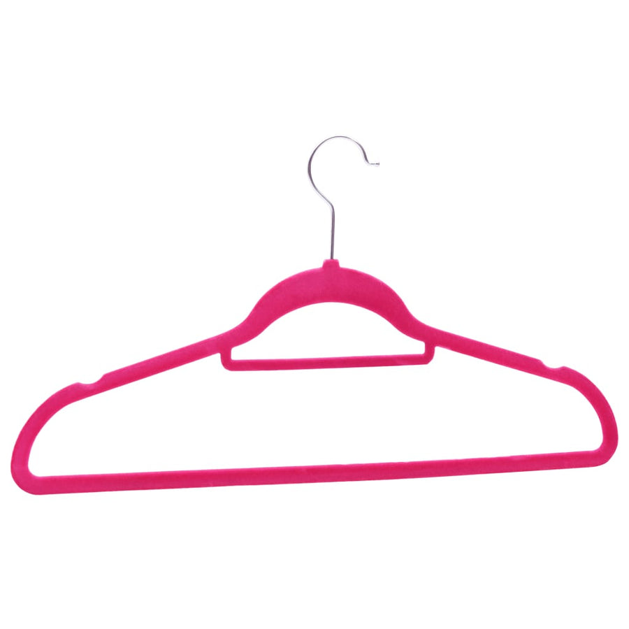 -Delige Kledinghangerset Anti-Slip Fluweel 100 Roze